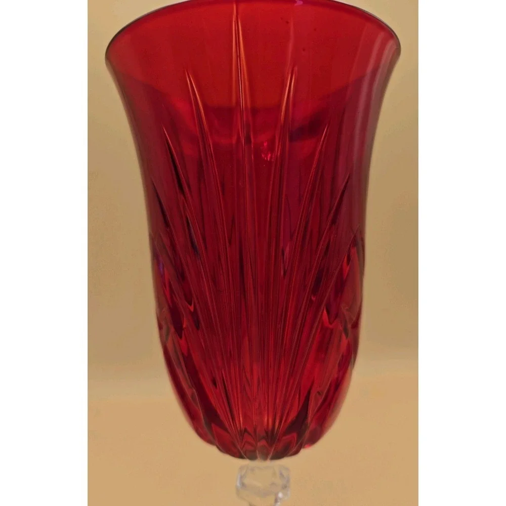 Red Waterford Goblet Vintage Crystal Stemmed Goblet